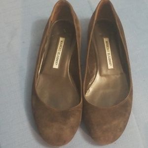Manolo Blahnik brown suede flats